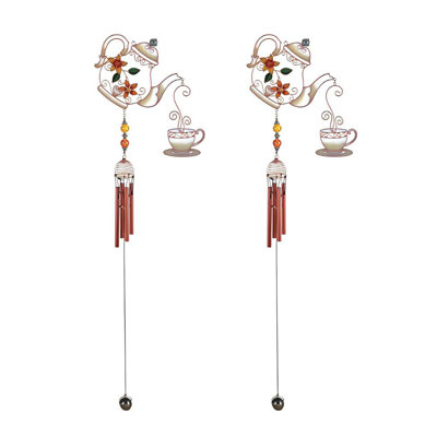 Ensemble-cadeau de 2 pièces ICE ARMOUR - Ensemble de théière longue de 32 po carillon avec bijou en cuivre, statue, sculpture, ornement, décoration pour la maison, la chambre ou le jardin