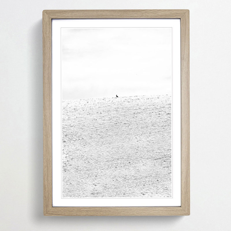 Hare at Wintertime - Framed Print, 65cm H x 48cm W x 2cm D, Oak Framed