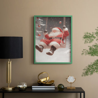 «Christmas Holiday Art», série 2-CCL XXXII, reproduction encadrée - bois massif