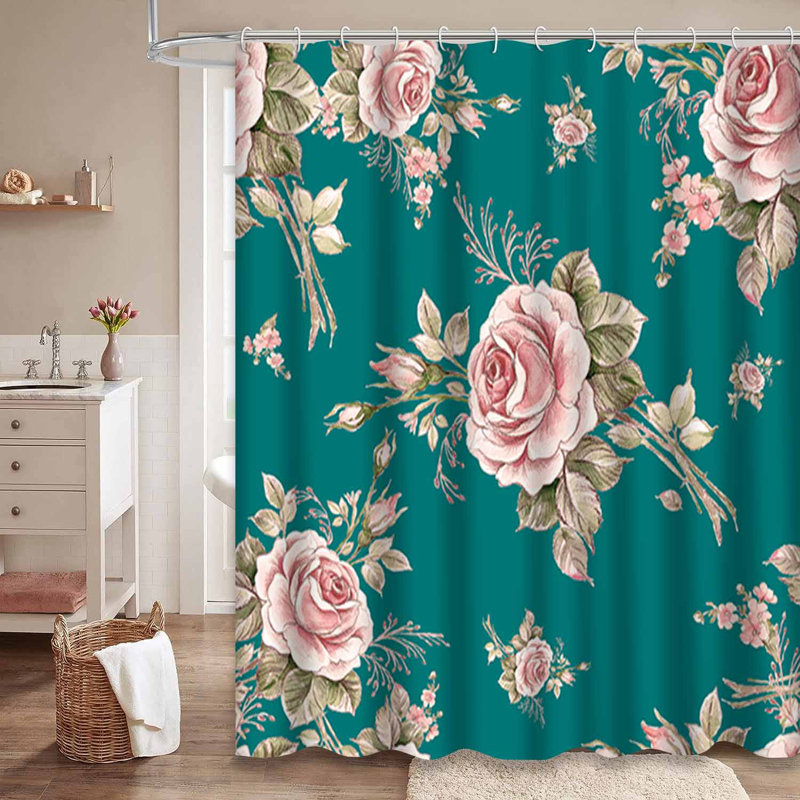 Rideau de douche avec 12 crochets, L 72 po x l 84 po