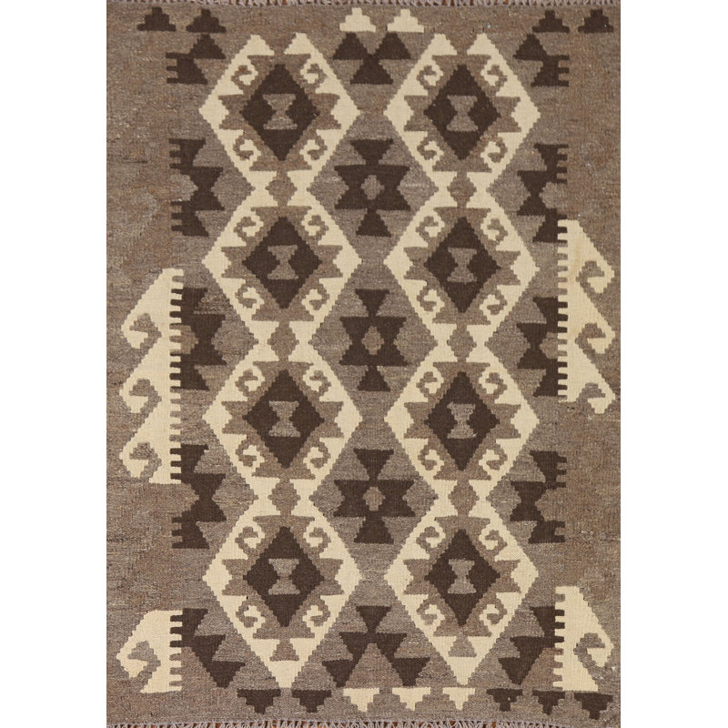 Tapis décoratif géométrique en laine Kilim