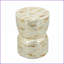 Decorative Bamboo Hourglass Stool with Gold &amp; White Capiz Shell Finish | Gold+White | MDF