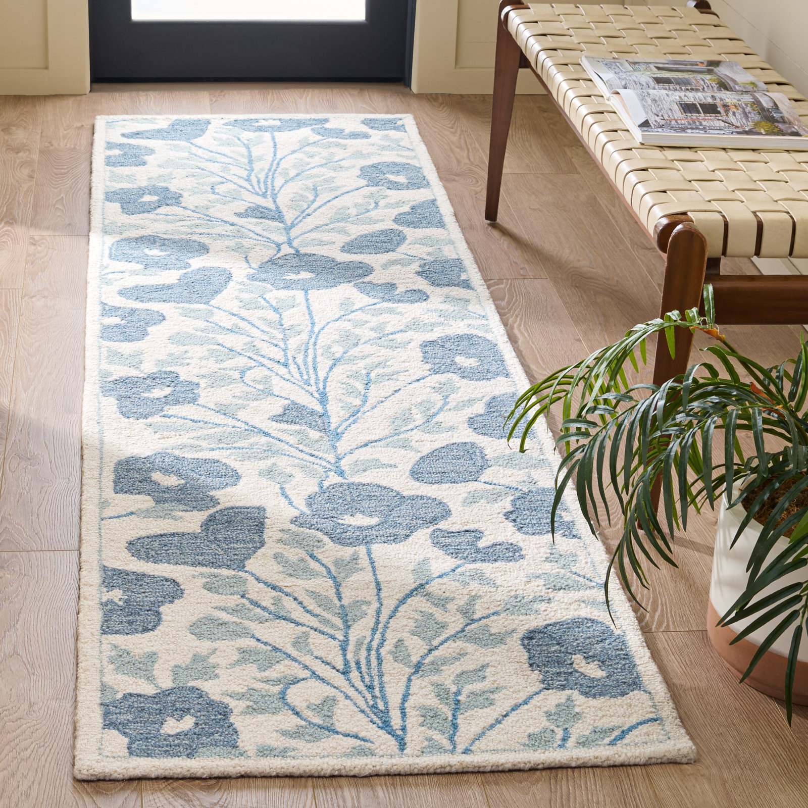 Hand-Tufted Wool Floral Rug, Runner 2'3" x 8'