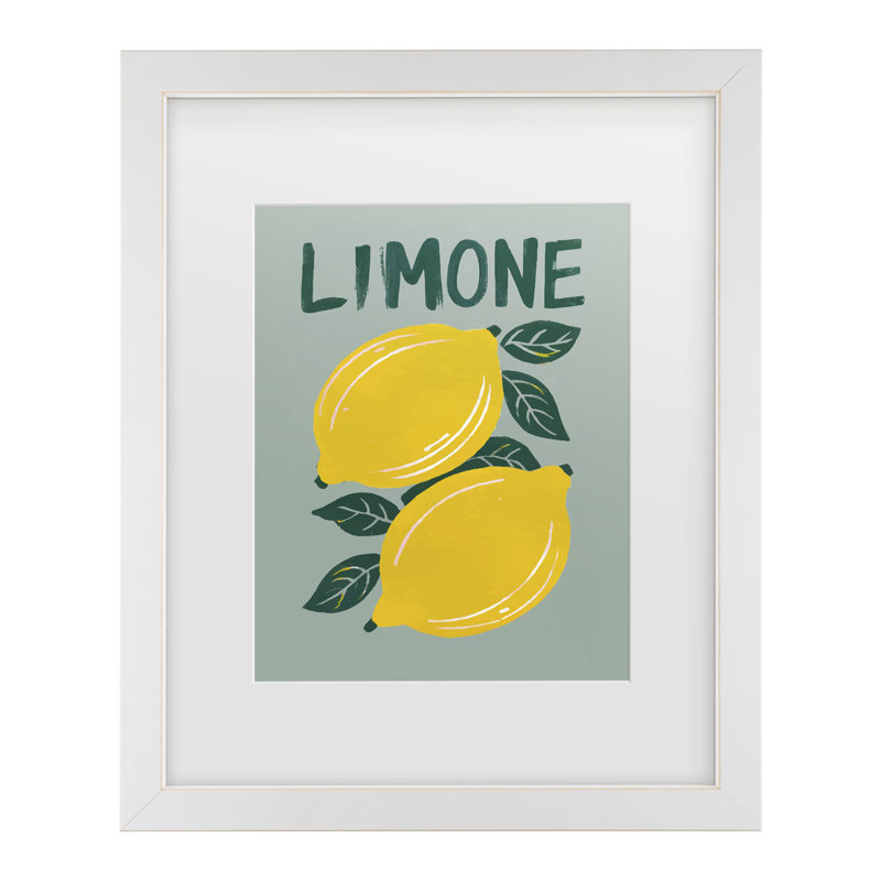 Bolog Andreas Magnusson Limone Matted Framed Art, 13" H x 16" W, White Framed