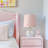 Muhedin 15‘’ Hand-Blown Glass, Kids Table Lamp with Pink Lampshade