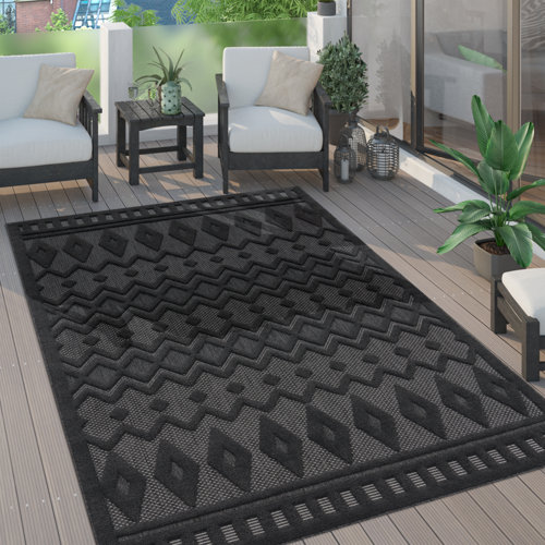 Black Outdoor Rugs You'll Love | Wayfair