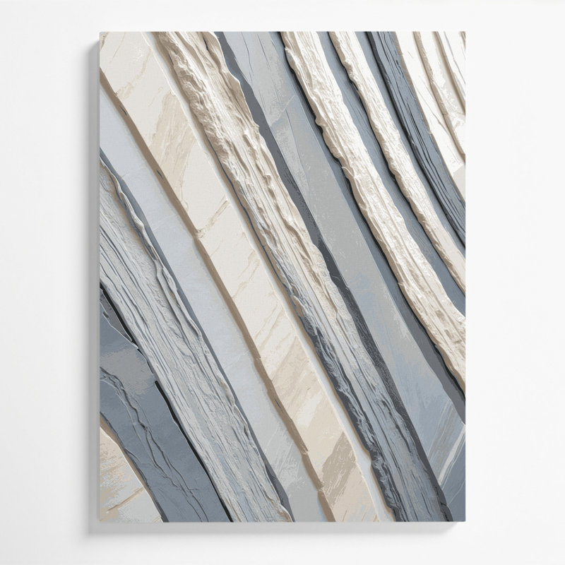 DiagonalStripes, pierre, gris clair, toile, art mural
