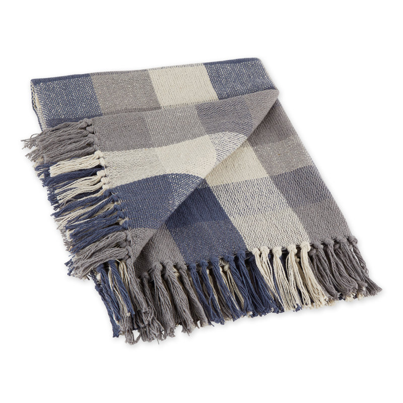 Jeté 100% coton , Bleu français