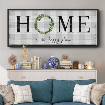 Home is our Happy Place- Framed Canvas