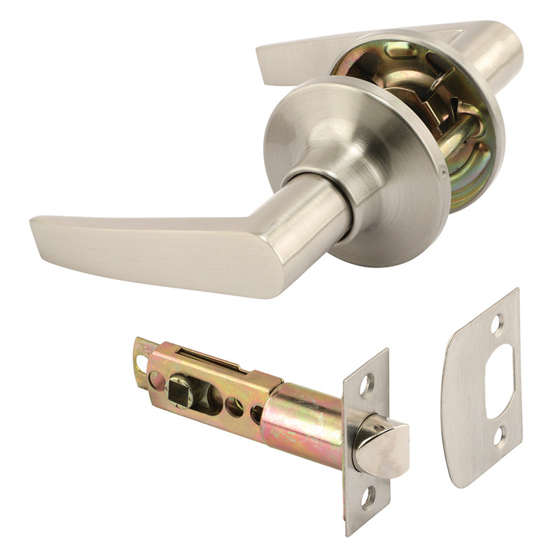 Levier de passage, s'adapte aux décalages de 2-3 / 8 po et 2-3 / 4 po, nickel satiné, ADA (1 ensemble)