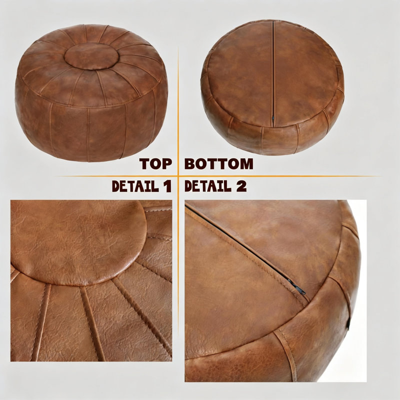 Housse de repose-pieds marocaine non rembourrée, solution de rangement pour repose-pieds (brun)