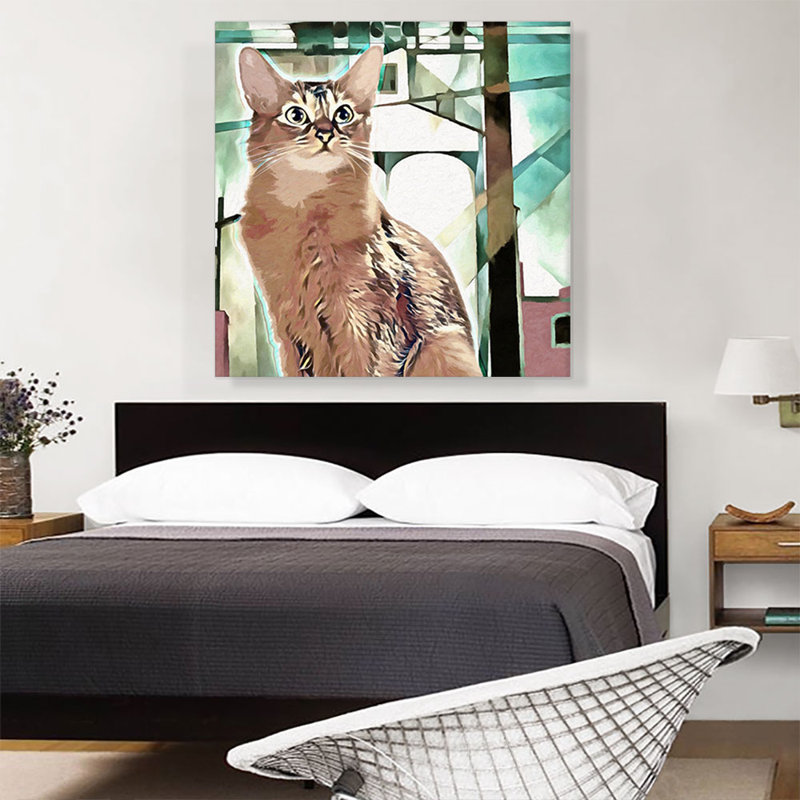 «Somali Cat Breed on the Street», impression sur toile tendue, H 36 po x l 36 po x 1,5 po