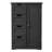 Matte Black Modern Bathroom Vanity - Compact Mdf Storage Cabinet For Industrial & Minimalist Decor