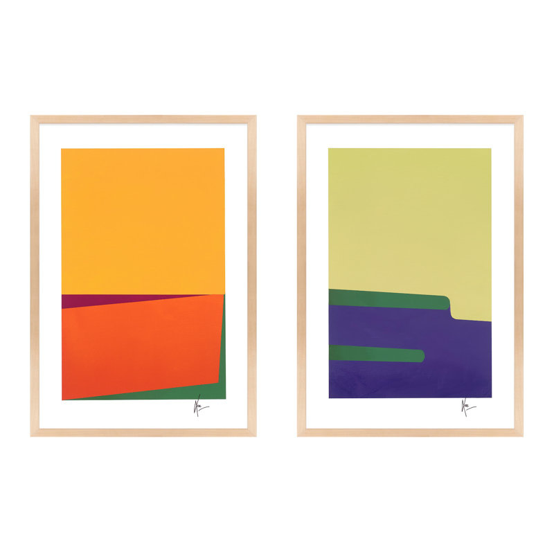 Sahara et Kalahari. Ensemble de 2 par Lee Lessem - Art mural encadré, Brun, H 25 po x l 17,5 po x P 1,25 po
