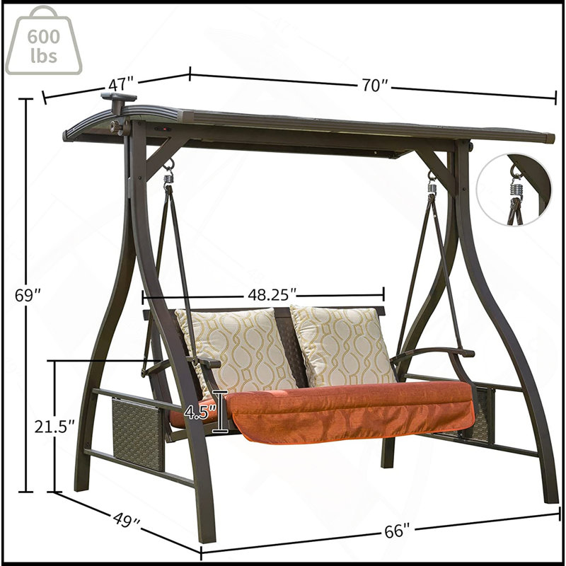 Balançoire de patio polyvalente de luxe avec des fonctionnalités avancées pour le plaisir en plein air