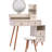 Elegant Vanity Table With Storage & Large Mirror - Materials, Fashionable Look  L31.5"-43.2"X W15.8" X H48.1" Led Cushioned Stool And , Capacity, Design