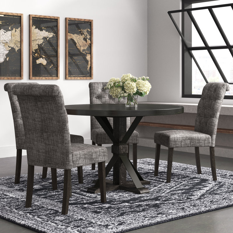 Julian 4 - Person Pedestal Dining Set, Gray