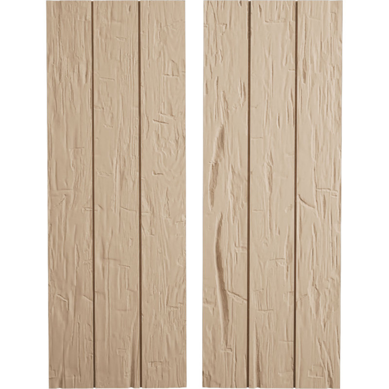 Volets rustiques en faux bois avec planche et n-lattes (par paire), H 38 po x l 16,5 po x P 1 po, 16"