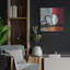 Latitude Run® «Red Abstract» par Linda Woods, art mural en métal, 12 po x 12 po-936842289