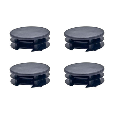 Outwater Plastic 2" Dia. Round Insert End Caps For Tubing, Finishing Plug For Round Tubing Chair Glide, Floor Protector, Fits Multi Gauge Tubing, USA Made, 4 Pack