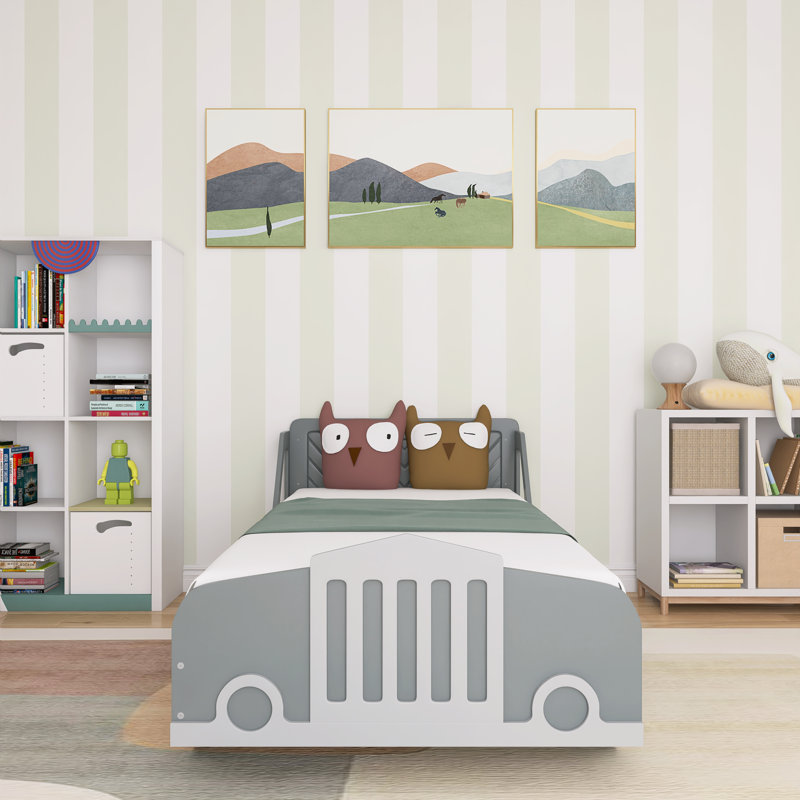 Lit pour enfants Aakilah, Lit simple, gris