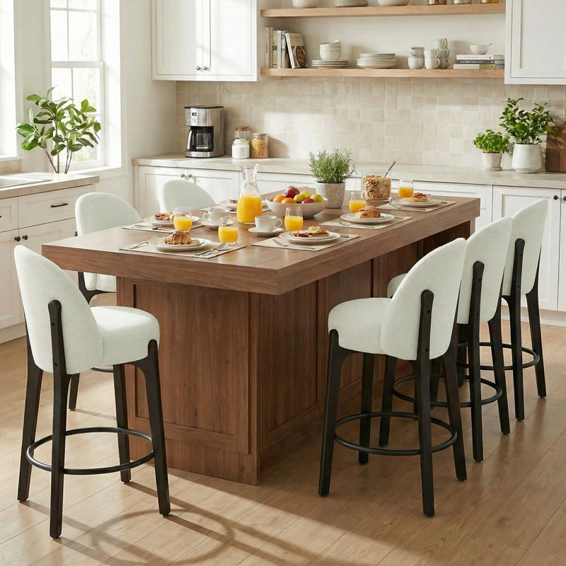 Tabouret de bar 26,8 po H 6,8 po, Beige, 6