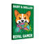 Animaux Corgi tenant une manette avec une expression fâchée-834147336-834147337-834147383