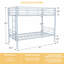 Lit superposé simple au-dessus d'un lit simple en métal pour enfants, structure robuste avec échelles et garde-corps, conception convertible, aucun sommier nécessaire-2135127422