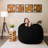 Big Joe Fuf 5Ft Oversized Foam Bean Bag Chair with Removable Cover for Kids, Teens, Adults, Jet Black Plush, Soft Polyester, 5 foot Large Reading and Gaming Seat-69851935