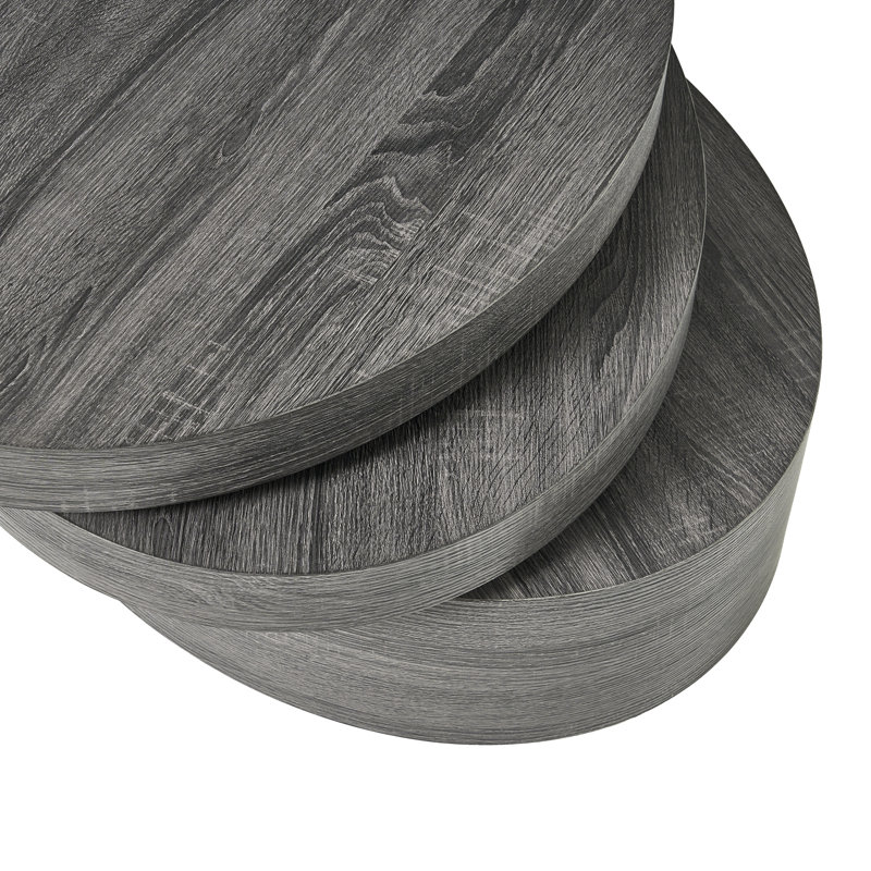 Black Oval Rotatable Coffee Desk With Rotating Function And Minimal Assembly Modern Surfaces