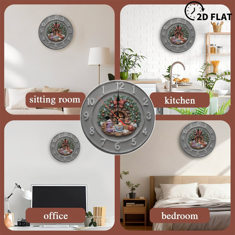 Noël - Foyer-Scène-dans-l'horloge-visage