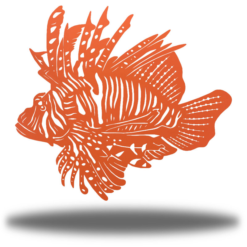 Décoration murale poisson-lion Angelinea, H 12 po x l 12 po x P 0,013 po, Corail