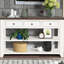 Console Retro Blue + Brown, bois de pin massif de 48 po, 3 tiroirs et 2 tablettes, entrée moderne pour le côté simple de l'assemblage en bois avec fonction pour le salon, la chambre à coucher-121070773-121070777