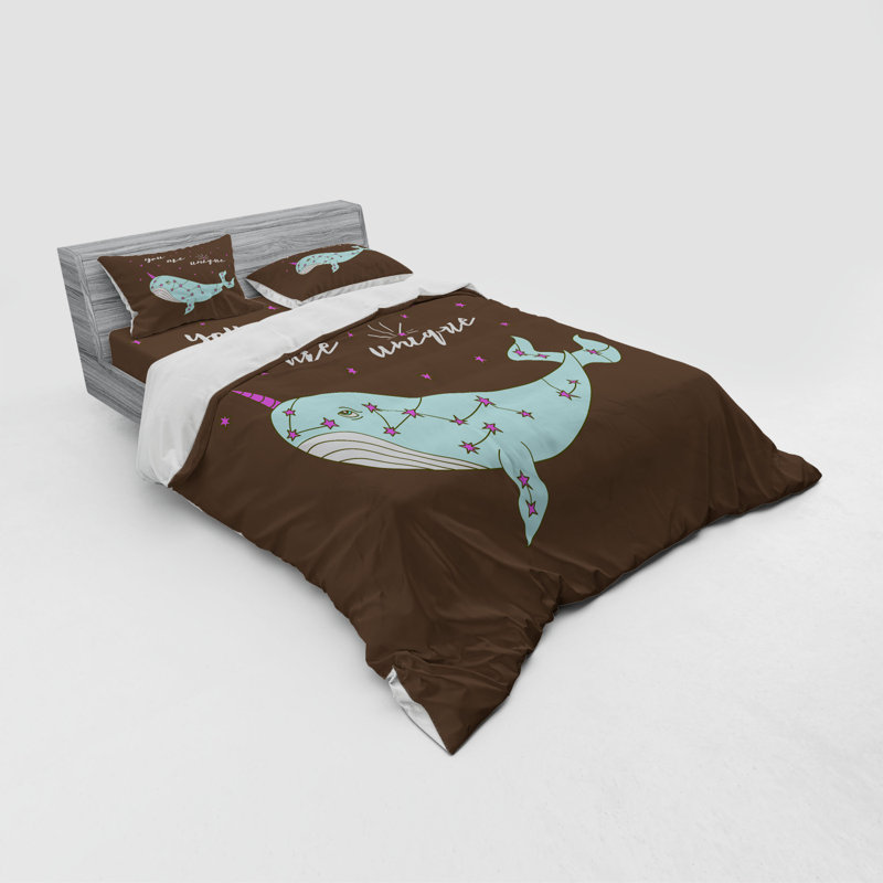 Ensemble de housse de couette Narwhal, Housse de couette grand + 3 pièces supplémentair