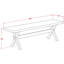 Banc de salle à manger moderne X-Style avec siège en bois, finition blanc lin (blanc cassé).-730994564-731034362