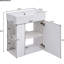 21.6Inch Bathroom Vanity - Ceramic Basin, Left Side Storage Holder, Contemporary Style, White Modern With Sink 21.6Inch, Storage, Compact,-1814137875