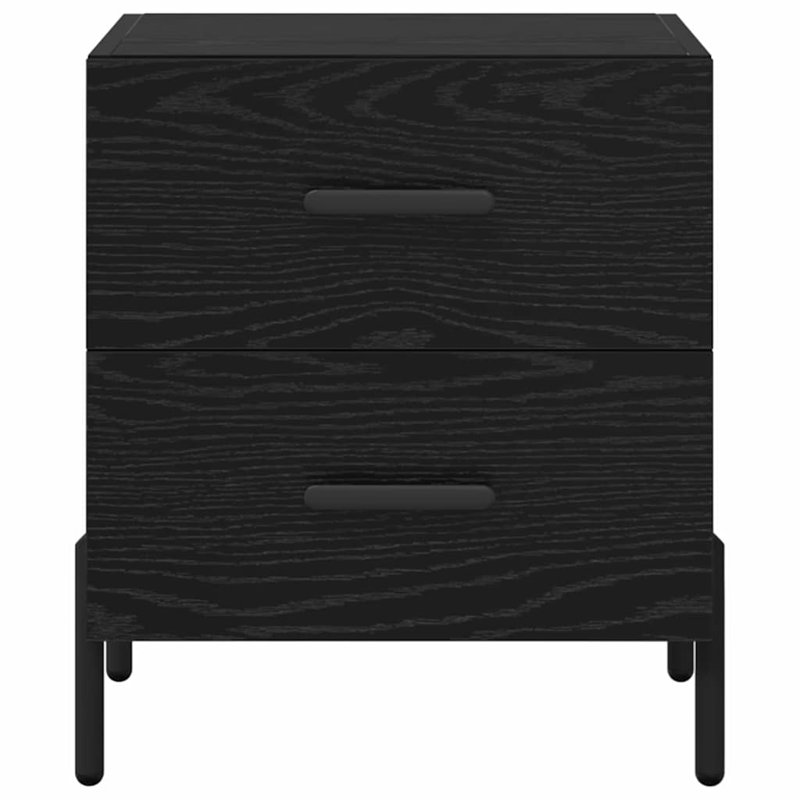 40cm W Manufactured Wood Bedside Table, Black Oak