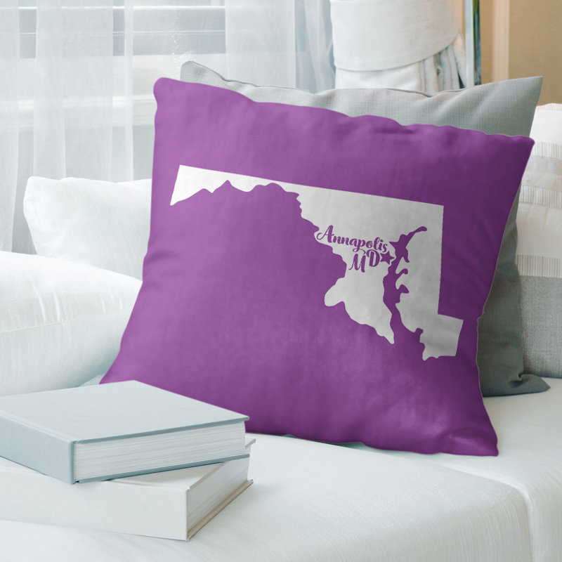 Leather/Suede Reversible Throw Pillow, 18" x 18", Violet, Annapolis