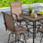 Patio PVC-coated polyester Bar Set of 5, Height Back Bar Stools and Faux Wood Tabletop