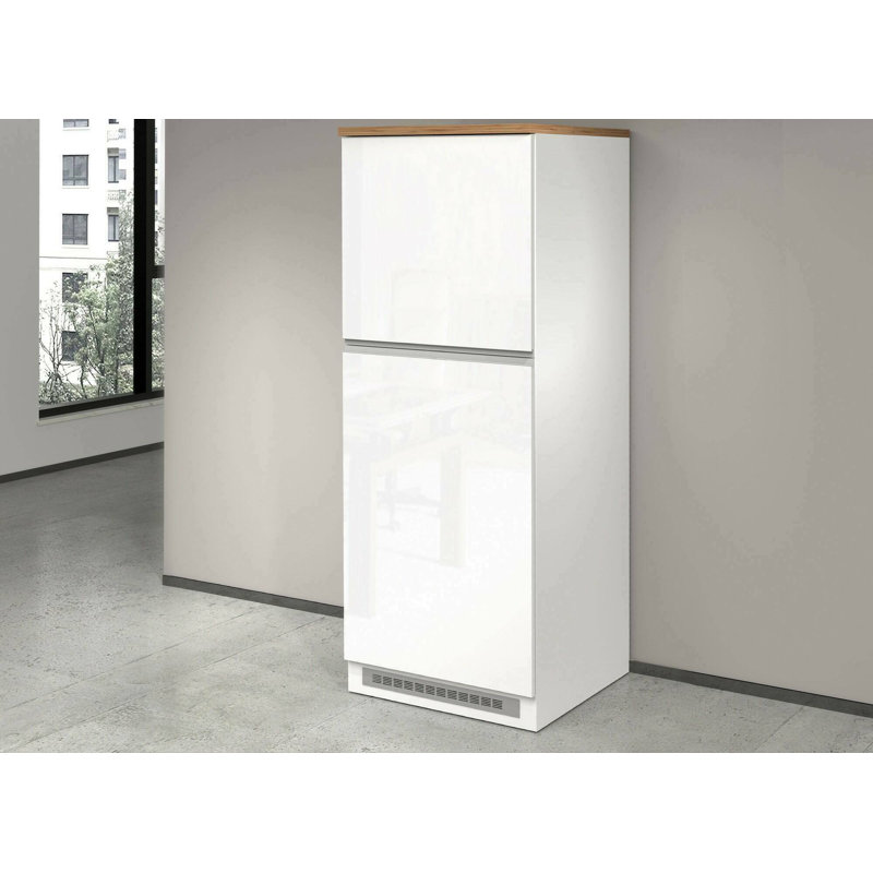 Aloisie 165cm Kitchen Pantry, Glossy White/Oak