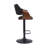 Afshar Swivel Adjustable Height Bar Stool with Pedestal Base in Faux Leather, Wood and Iron-1941309131-1965229345