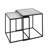 Ambor 55cm Glass Top Nesting Side Table for Living Room, Nest of Sofa Table with Metal Frame