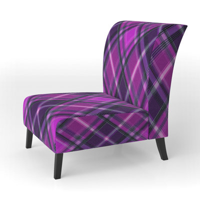 Checked Tartan - Upholstered Patterned Accent Slipper Chair