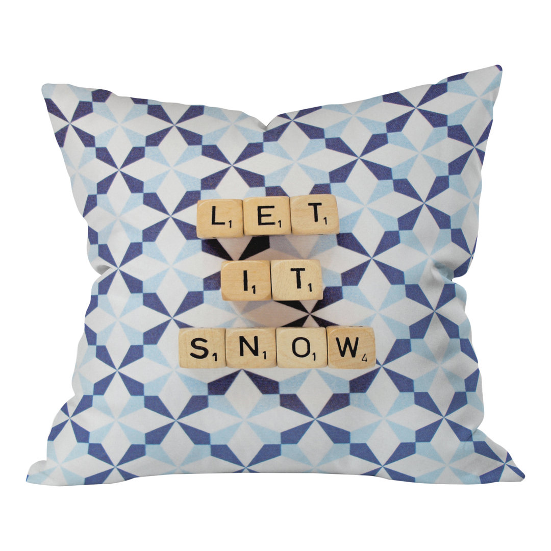Happee Monkee Let It Snow Throw Pillow Deny Designs
