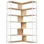 Bibliothèque en coin à 7 niveaux avec structure en métal et rangement ouvert de style industriel pour la maison et le bureau-573775487