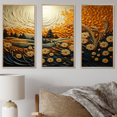 Karmas Wheat Whirl Meadow III - ensemble d'art mural sur toile Meadow