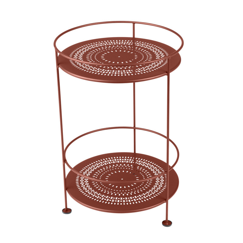 Guinguette Outdoor Round Side Table, Red Ochre