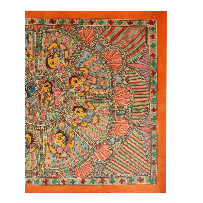 Art de Radha Krishna et Ashtabharya Mandala | Madhubani Peinture