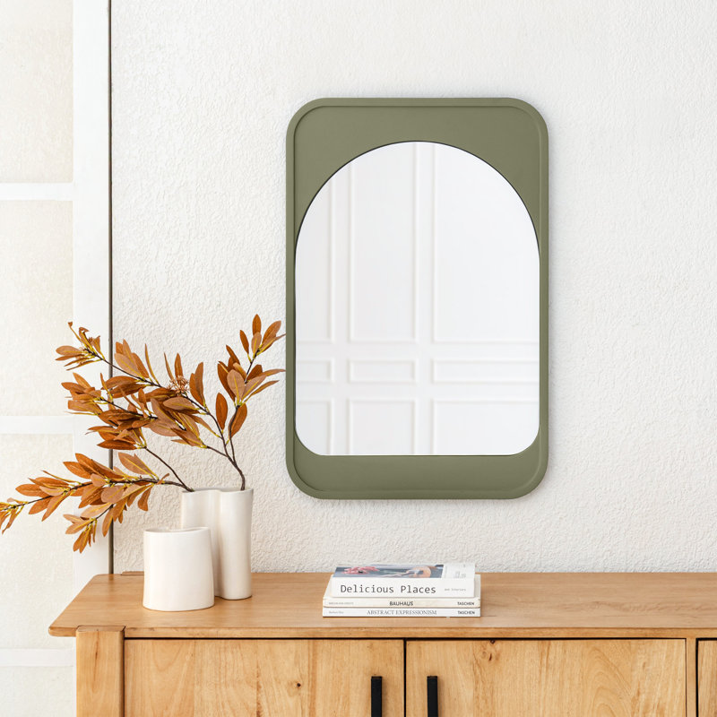 Kittie Kofi Wall Mounted Accent Mirror, Olive Green