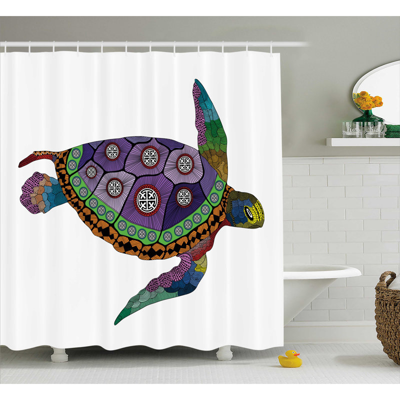  Rideau de douche Sea Turtle, H 84 po x l 69 po